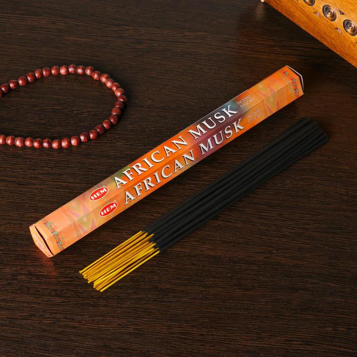 

Благовония HEM "African musk. Африканский мускус", 20 палочек в упаковке, шестигранник, HEM