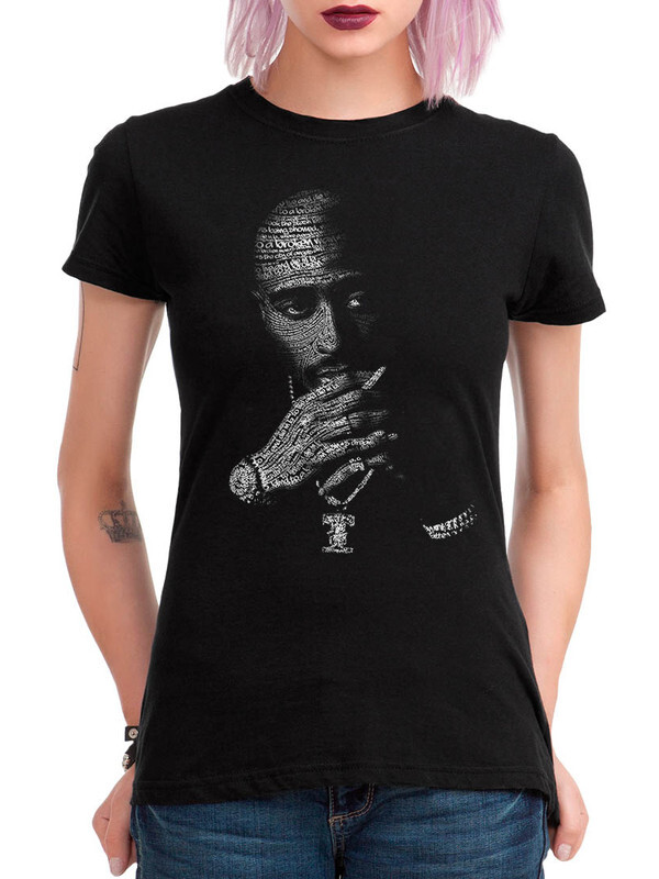 фото Футболка женская design heroes 2pac - тупак шакур черная xl