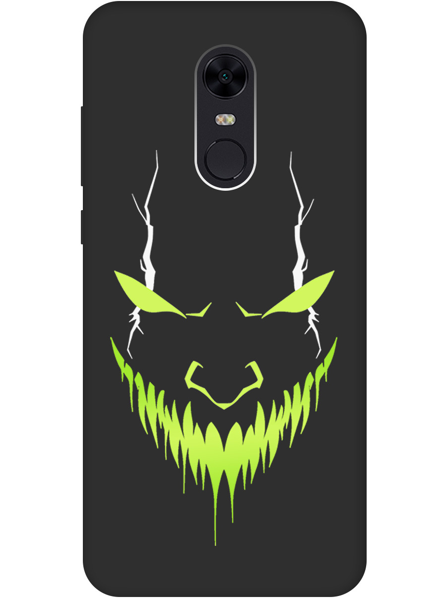 

Силиконовый чехол на Xiaomi Redmi 5 Plus с принтом "Evil Face" матовый черный, Черный;белый;зеленый, 717097551