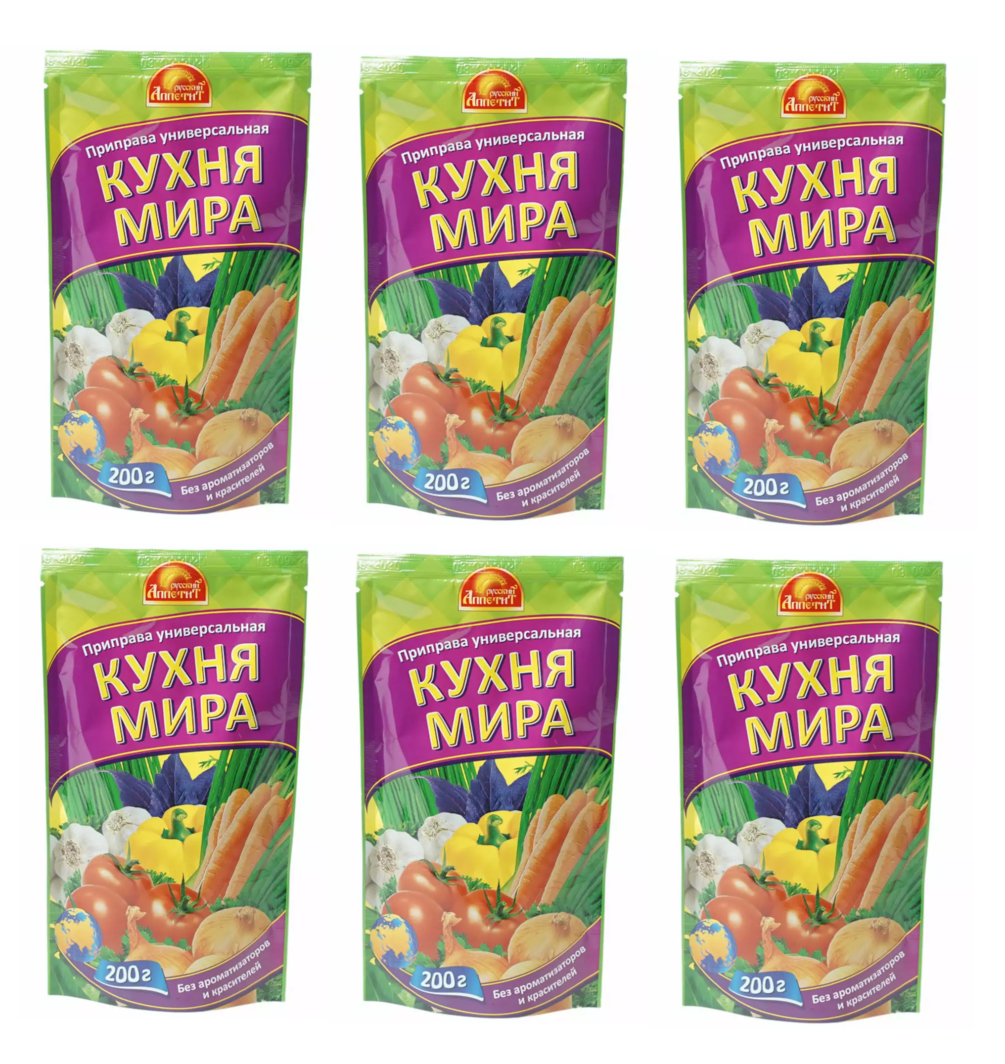 

Приправа Русский аппетит универсальная Кухня мира, 200 г х 6 шт, Универсальная