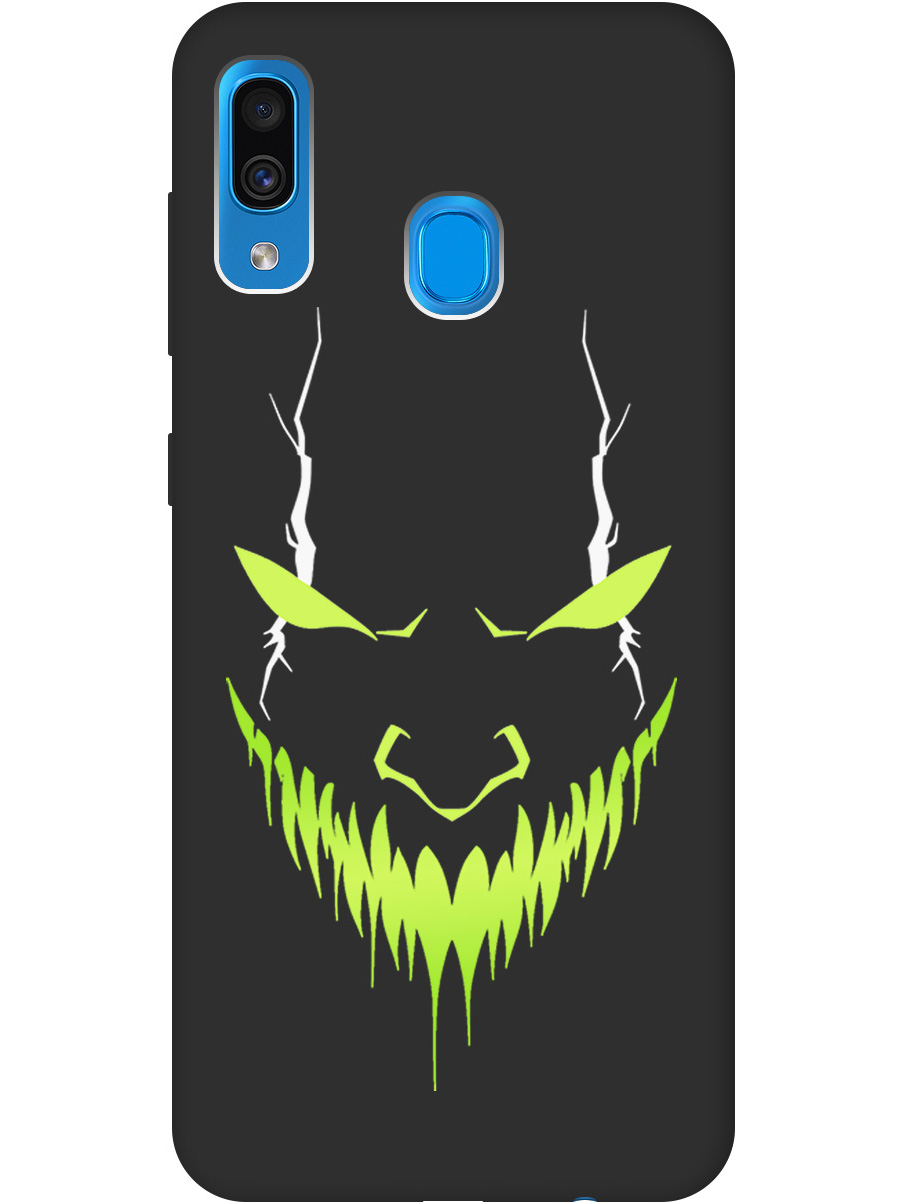 

Силиконовый чехол на Samsung Galaxy A20 / A30 с принтом "Evil Face" матовый черный, Черный;белый;зеленый, 720772151