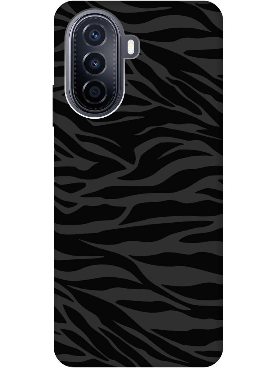 

Силиконовый чехол на Huawei nova Y70 с рисунком "Зебра" Soft Touch черный, 20000924