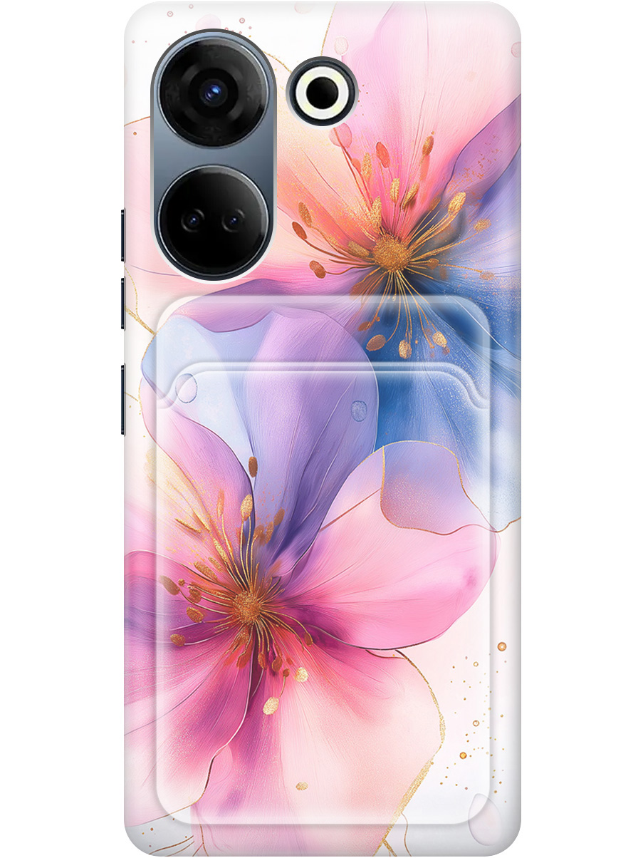 

Силиконовый чехол на Tecno Camon 20/20 Pro с принтом с карманом для карты 818558, Белый;синий;прозрачный;розовый, 772566023