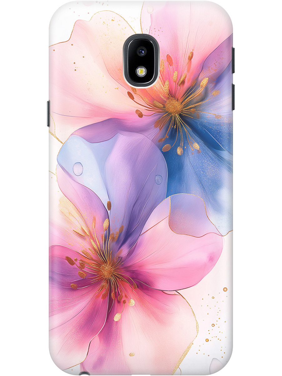 

Силиконовый чехол на Samsung Galaxy J3 (2017) с принтом "Магические цветочки", Прозрачный;белый;розовый;синий, 713722223
