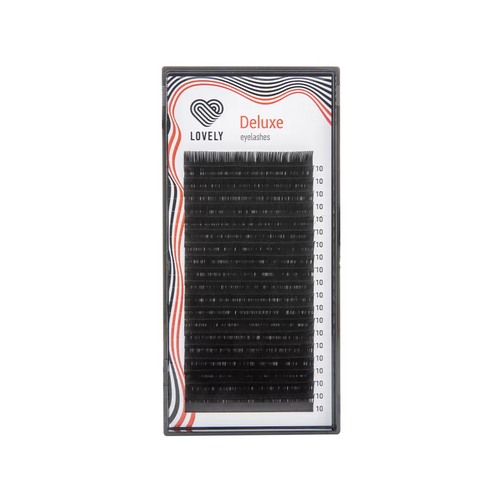 

Ресницы Lovely черные Deluxe 20 линий изгиб C+ толщина 0,07 длина 13