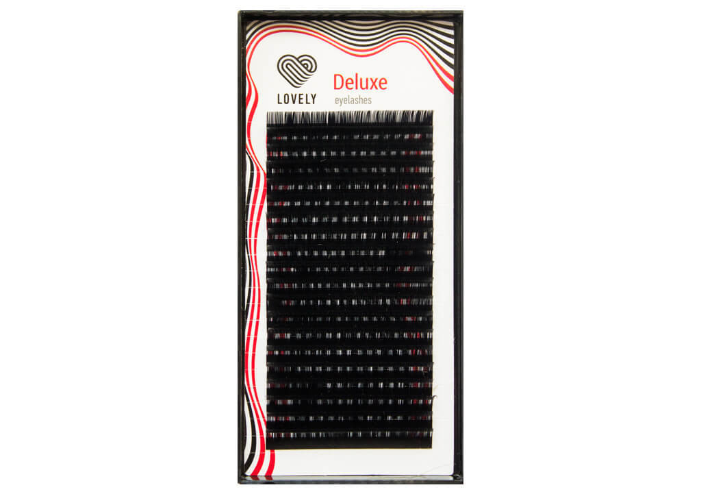 

Ресницы Lovely черные Deluxe 20 линий изгиб C+ толщина 0,10 длина 07