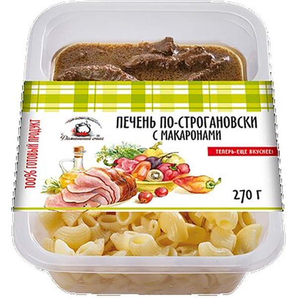 фото Печень по-строгановски с макаронами 270г дом.очаг домашний очаг