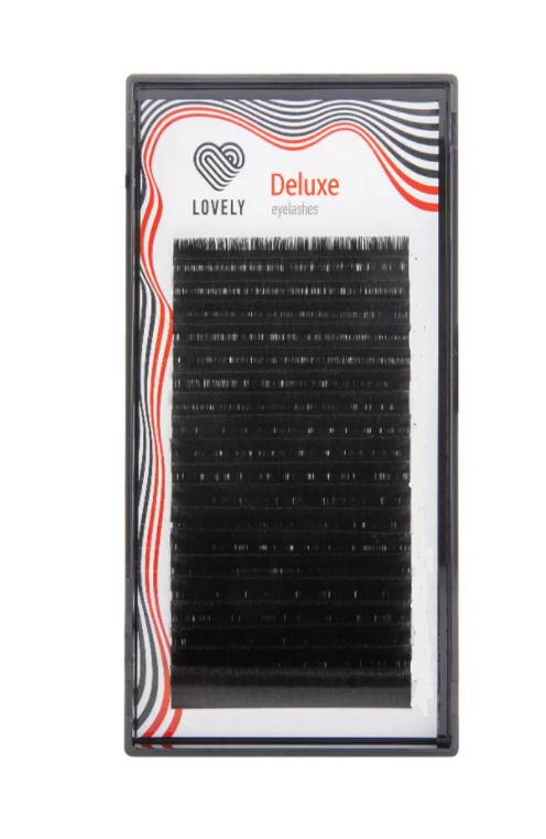 

Ресницы Lovely черные Deluxe 20 линий изгиб CC толщина 0,085 длина 09