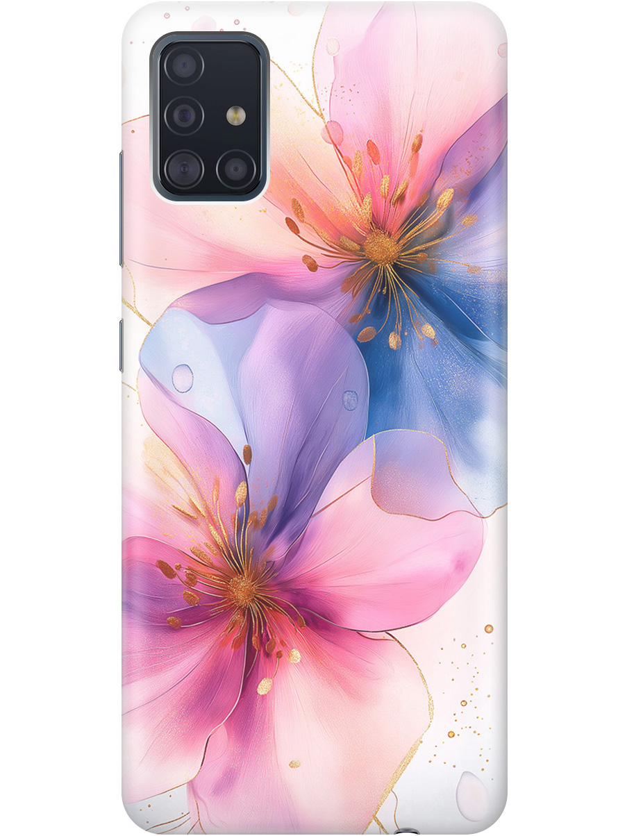 

Силиконовый чехол на Samsung Galaxy A51 с принтом "Магические цветочки", Прозрачный;белый;розовый;синий, 722409123
