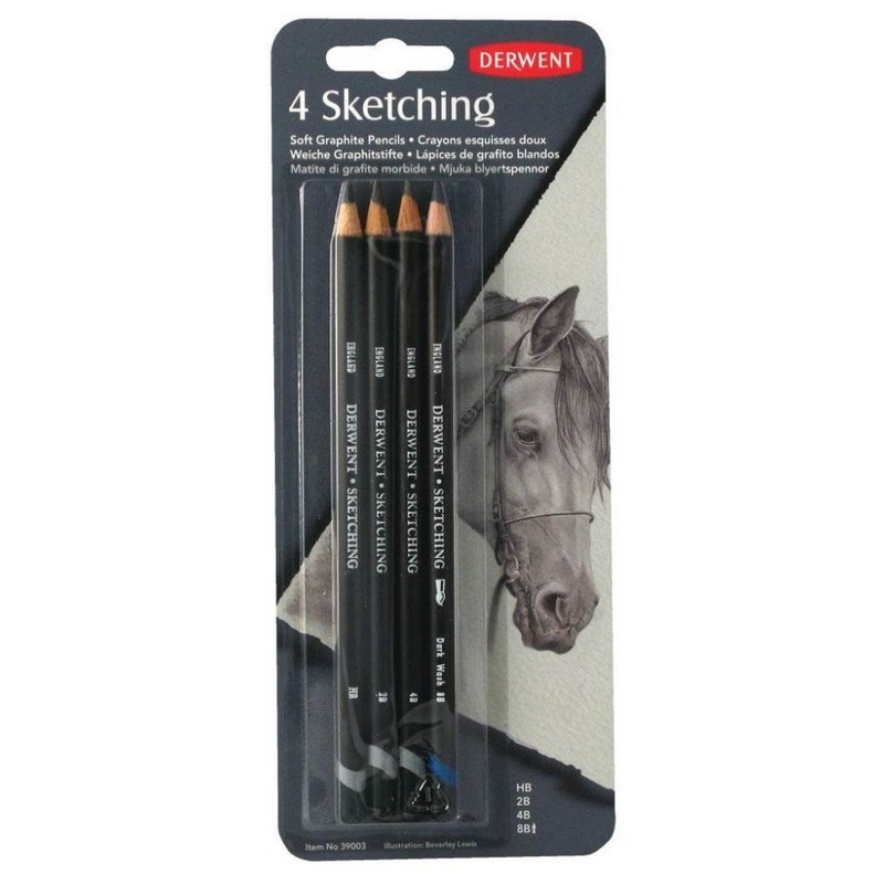 фото Набор чернографитовых карандашей sketching 4 шт. в блистере derwent