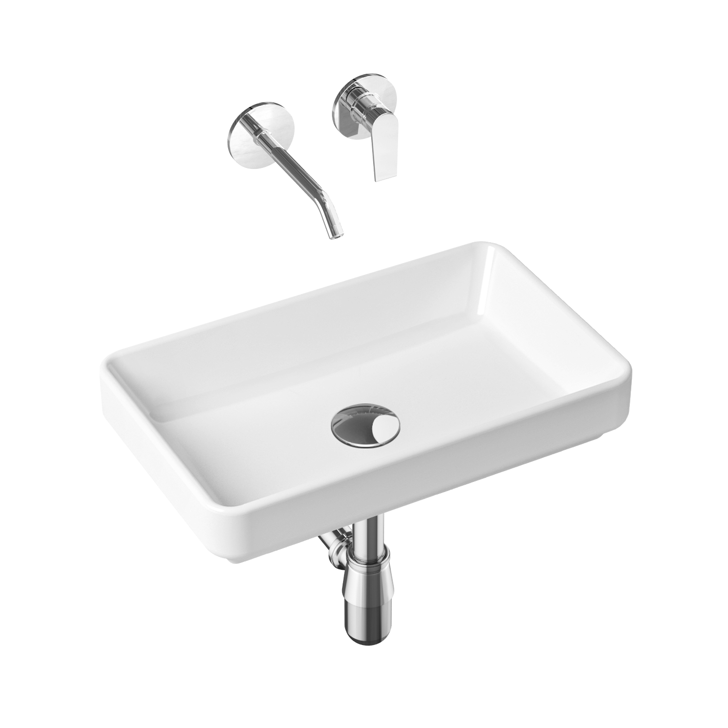 

Комплект 4 в 1 Lavinia Boho Bathroom Sink Slim 21510135, накладная раковина 55 см