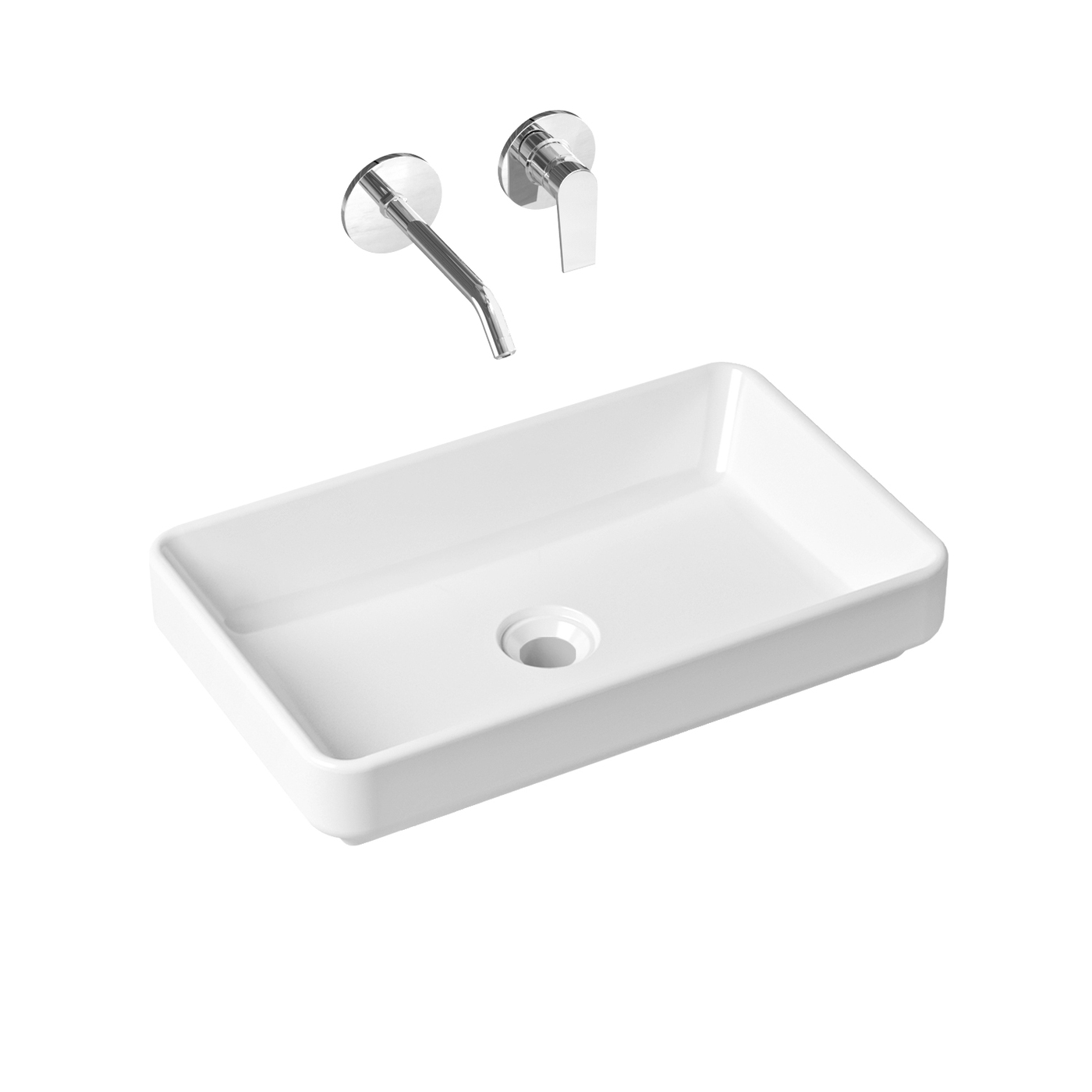 фото Комплект 2 в 1 lavinia boho bathroom sink slim 21510137, накладная раковина 55 см