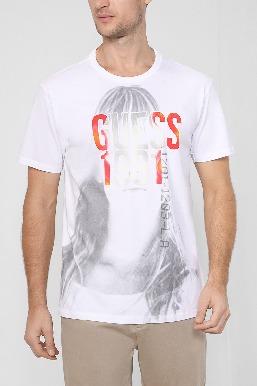 

Футболка мужская Guess Jeans M2BI19 K8FQ4 белая XL, M2BI19 K8FQ4