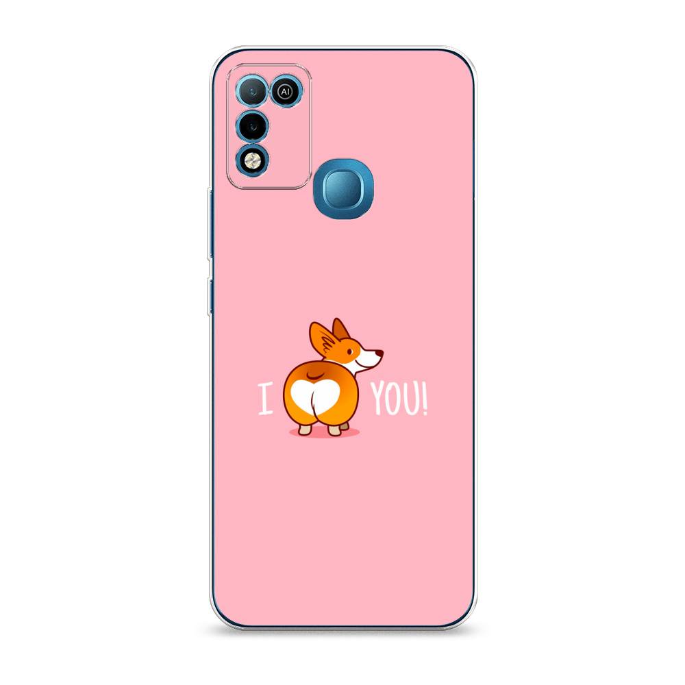 

Чехол на Infinix HOT 10 Play/HOT 11 Play "Корги I love you", Розовый;коричневый;белый, 3100650-1