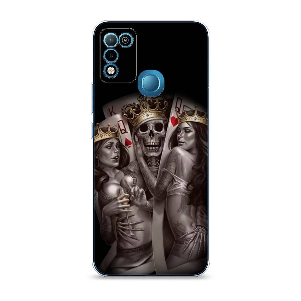 

Чехол на Infinix HOT 10 Play/HOT 11 Play "Карты король и королевы", Серый;желтый, 3100650-6
