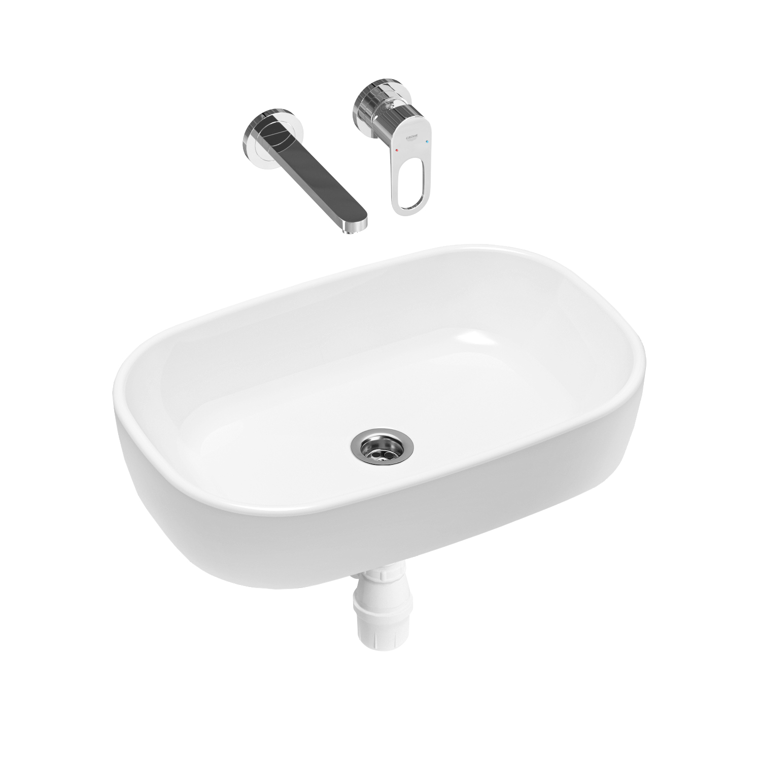 

Комплект 3 в 1 Lavinia Boho Bathroom Sink 21510148, накладная раковина 54 см