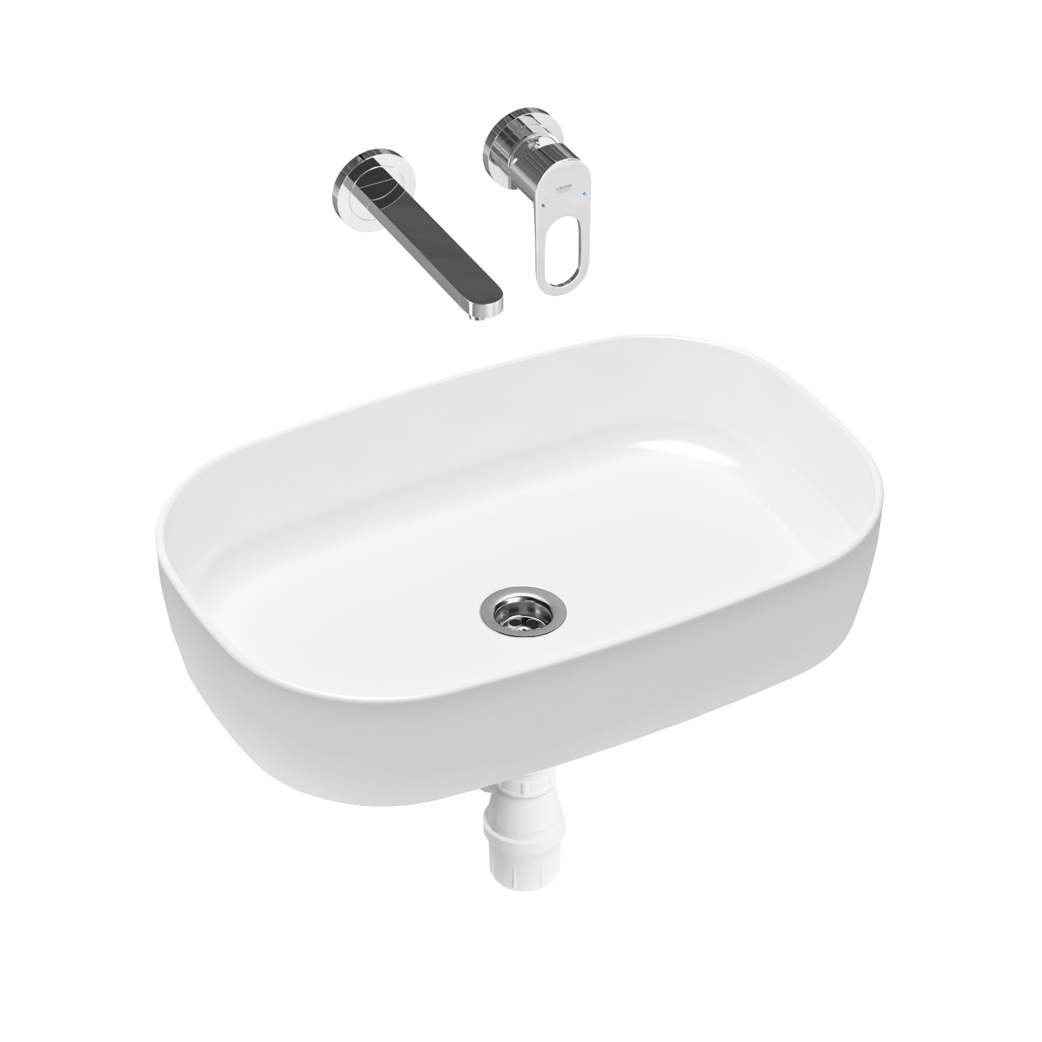 

Комплект 3 в 1 Lavinia Boho Bathroom Sink Slim 21510152, накладная раковина 54 см