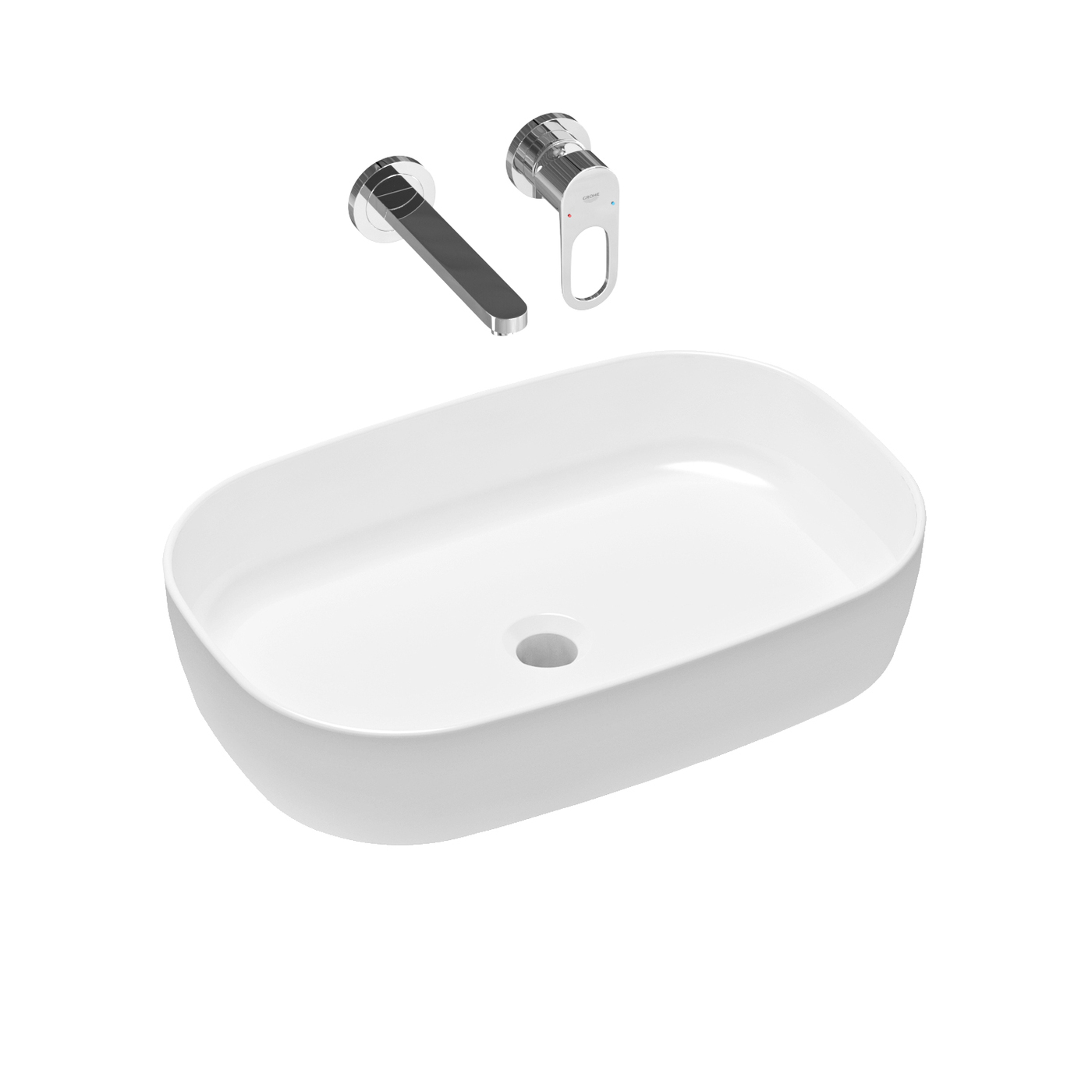 фото Комплект 2 в 1 lavinia boho bathroom sink slim 21510153, накладная раковина 54 см