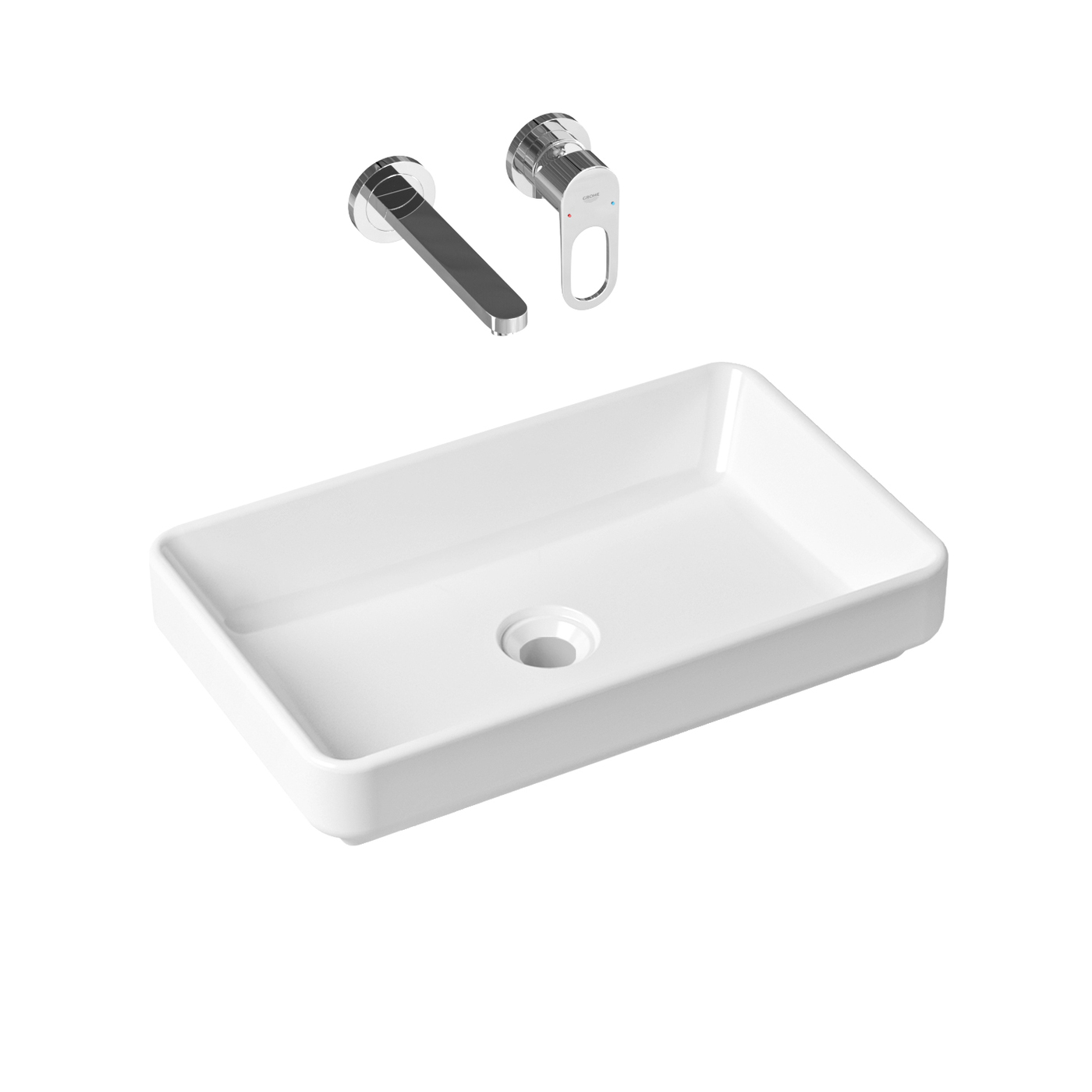 фото Комплект 2 в 1 lavinia boho bathroom sink slim 21510157, накладная раковина 55 см