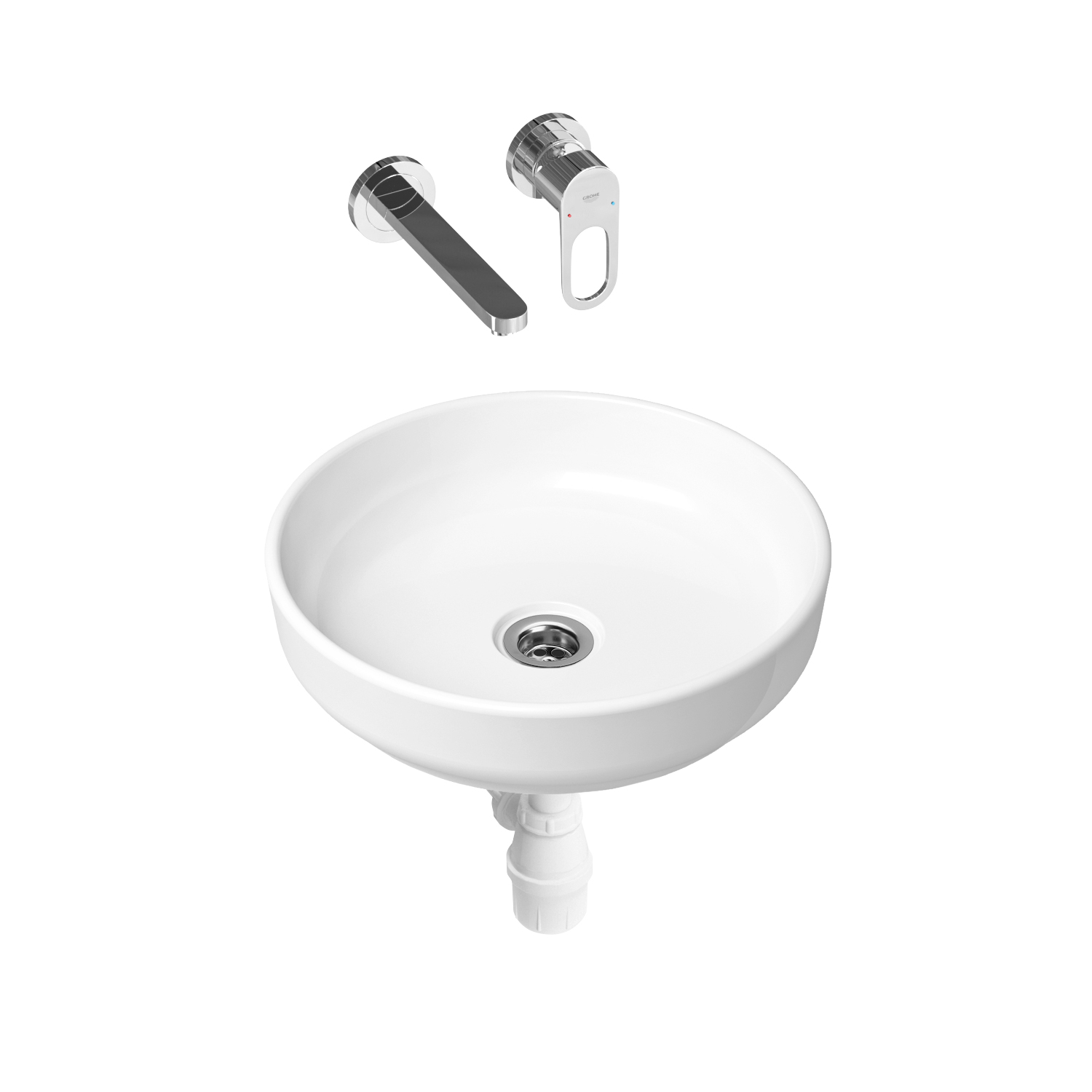 

Комплект 3 в 1 Lavinia Boho Bathroom Sink Slim 21510160, накладная раковина 40 см