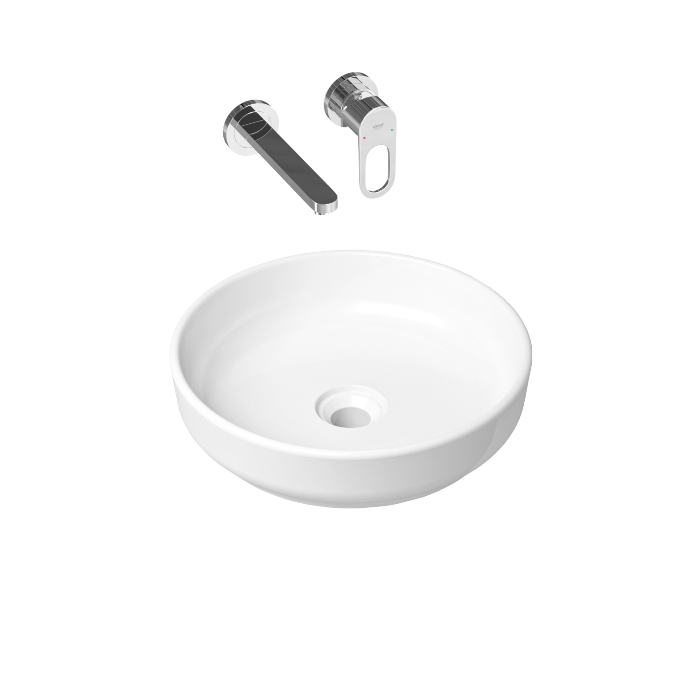 фото Комплект 2 в 1 lavinia boho bathroom sink slim 21510161, накладная раковина 40 см