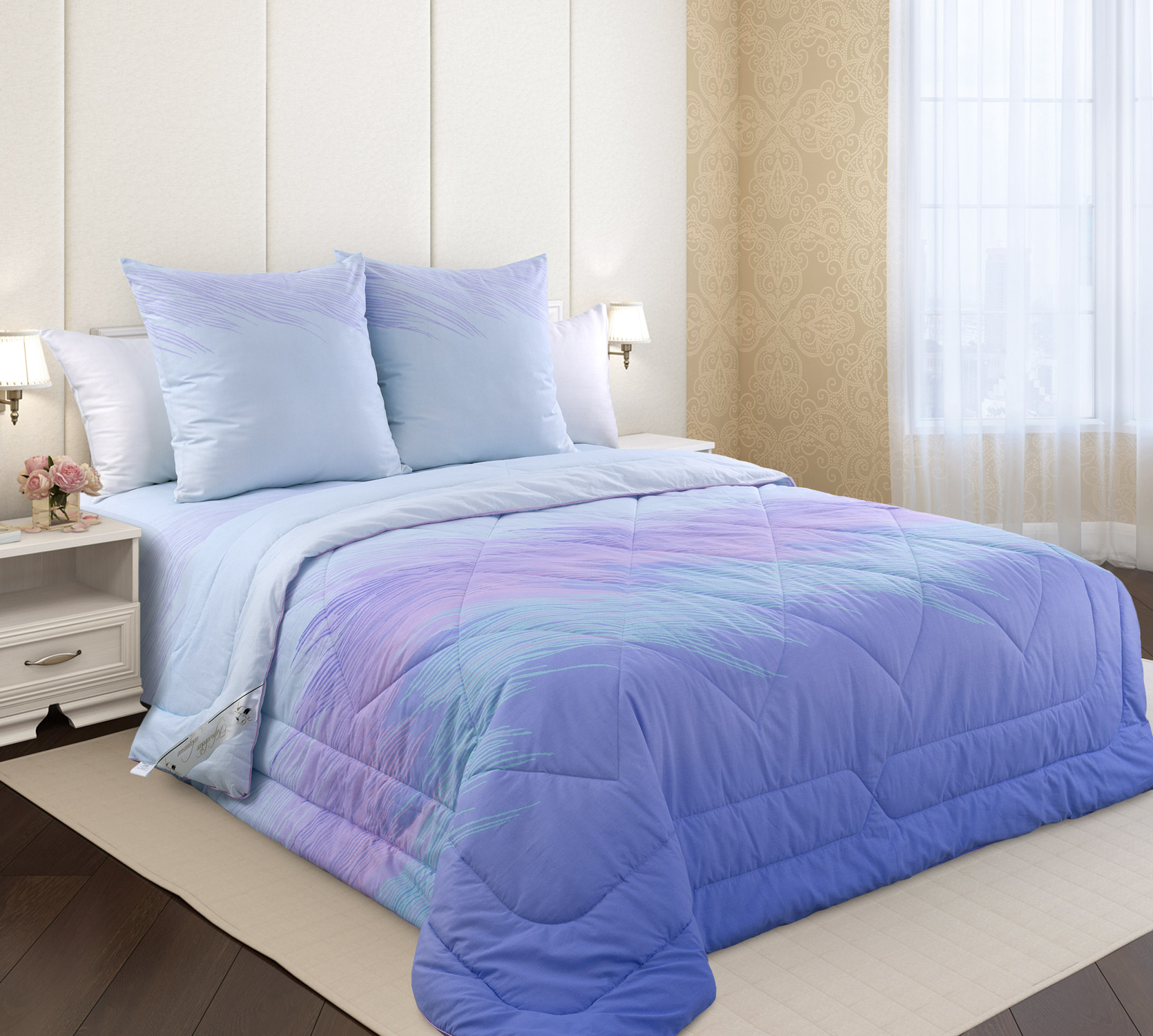 

Постельное белье с одеялом Сияние 5, перкаль, 1.5-спальное, наволочки 70х70, КПБ с одеялом
