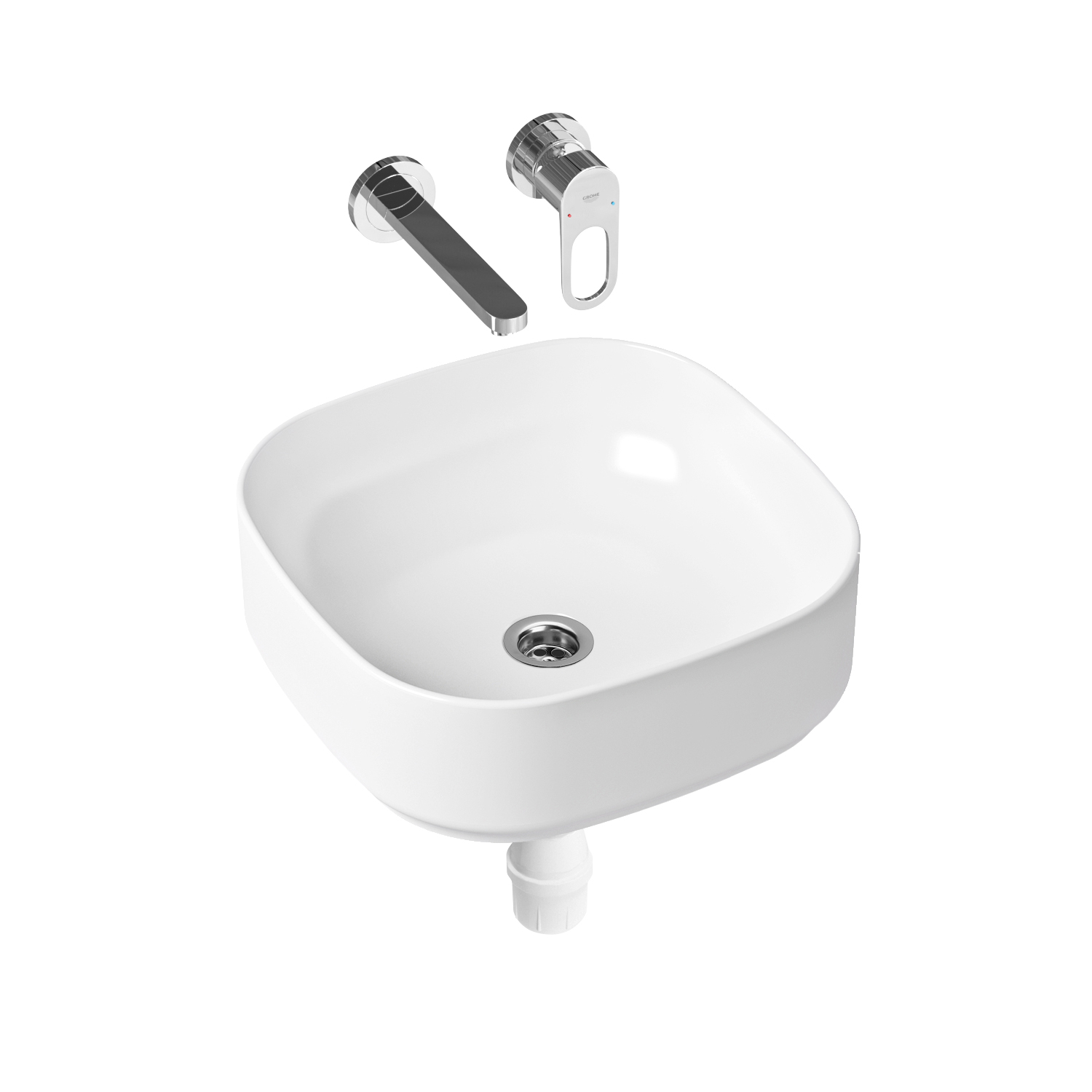 

Комплект 3 в 1 Lavinia Boho Bathroom Sink Slim 21510164, накладная раковина 40 см