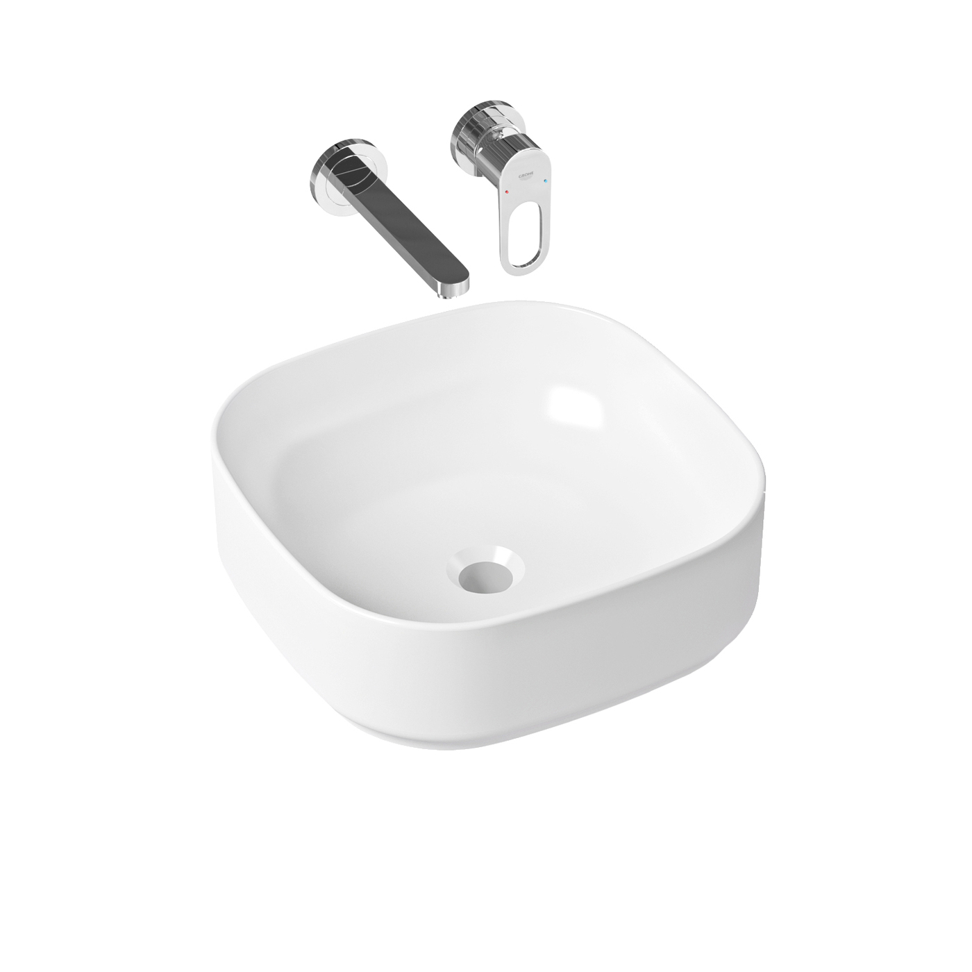 фото Комплект 2 в 1 lavinia boho bathroom sink slim 21510165, накладная раковина 40 см