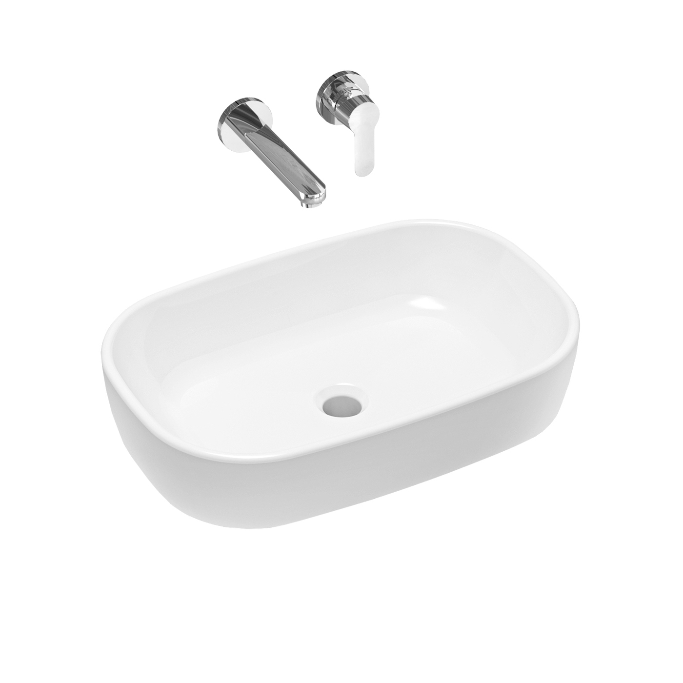 фото Комплект 2 в 1 lavinia boho bathroom sink 21510169, накладная раковина 54 см