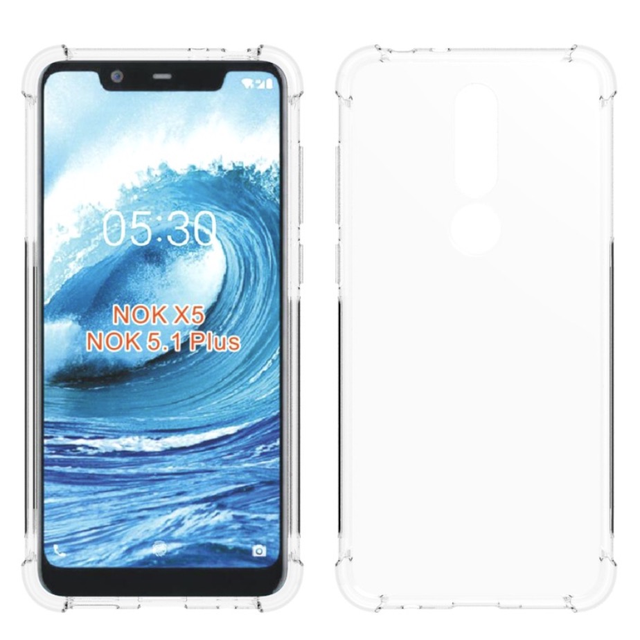 

Чехол накладка MyPads Tocco для Nokia 5.1 Plus/Nokia X5 с защитой углов, Прозрачный