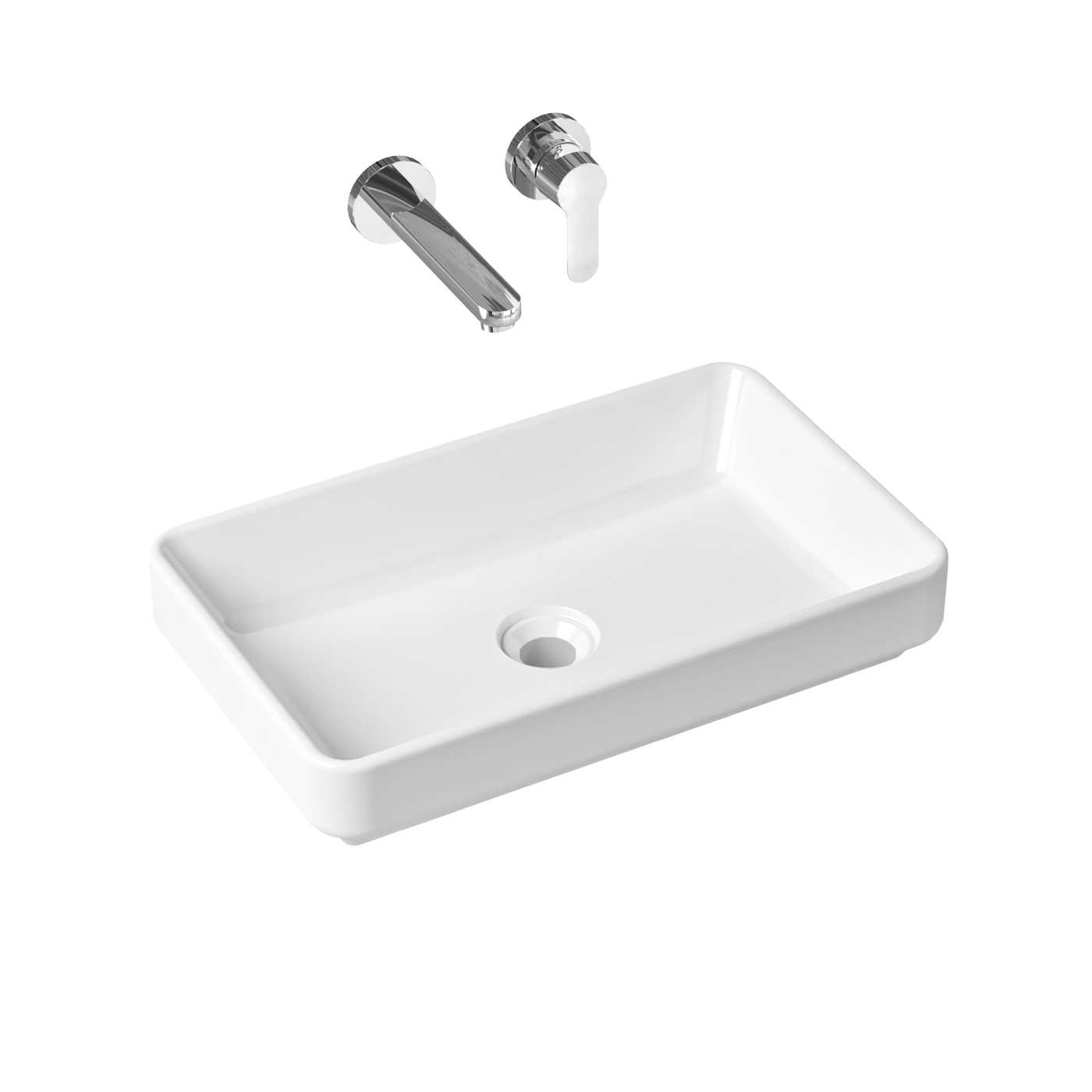 фото Комплект 2 в 1 lavinia boho bathroom sink slim 21510177, накладная раковина 55 см