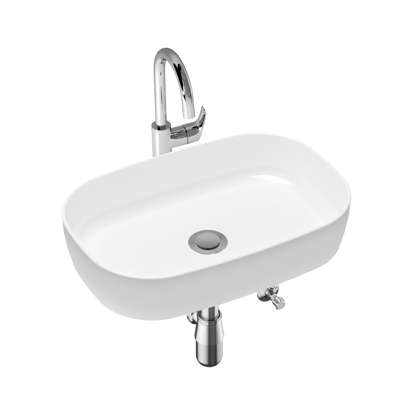 фото Комплект 4 в 1 lavinia boho bathroom sink slim 21510192, накладная раковина 54 см