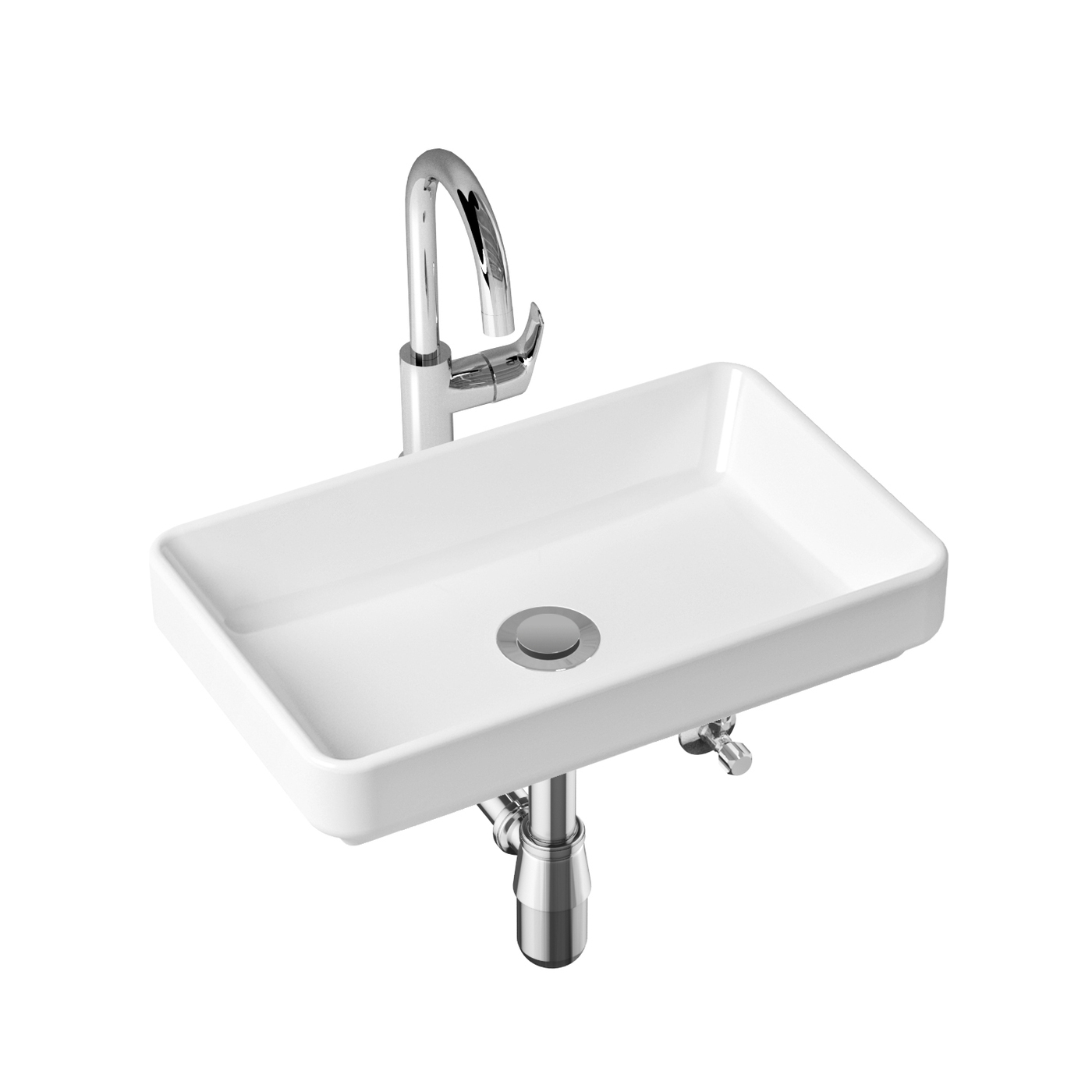 фото Комплект 4 в 1 lavinia boho bathroom sink slim 21510197, накладная раковина 55 см