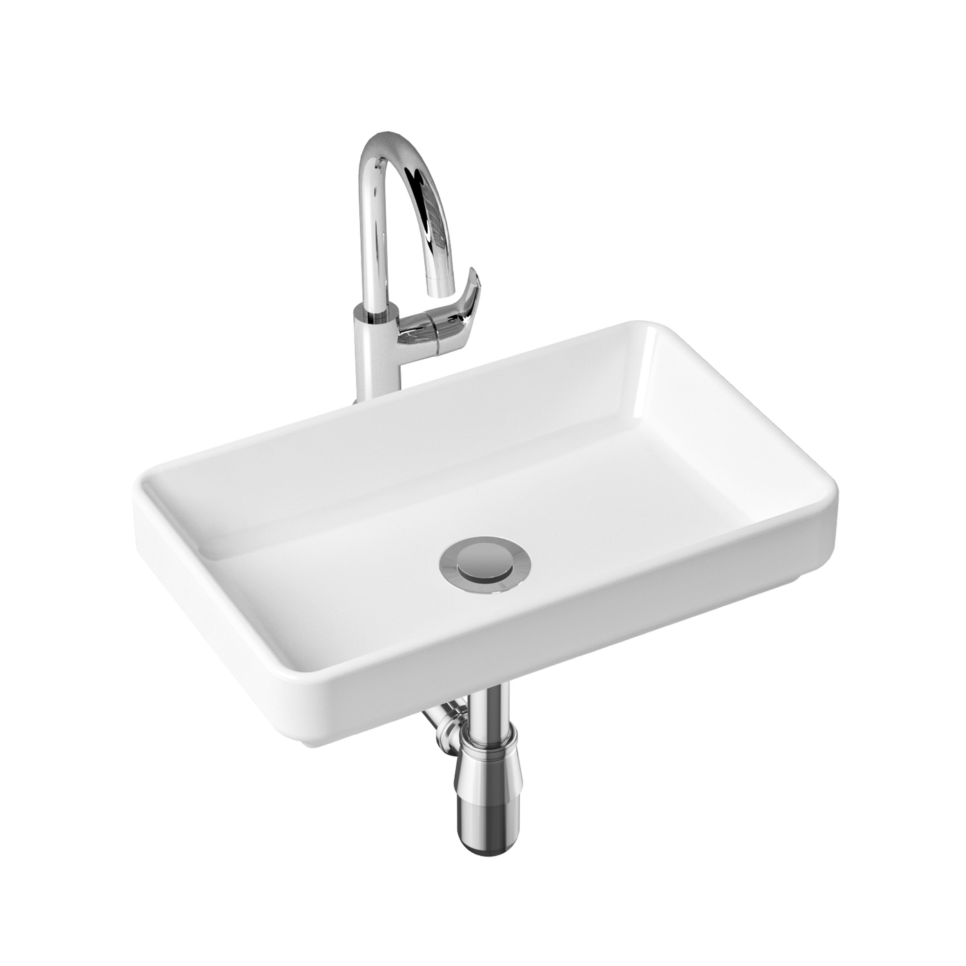 фото Комплект 3 в 1 lavinia boho bathroom sink slim 21510199, накладная раковина 55 см