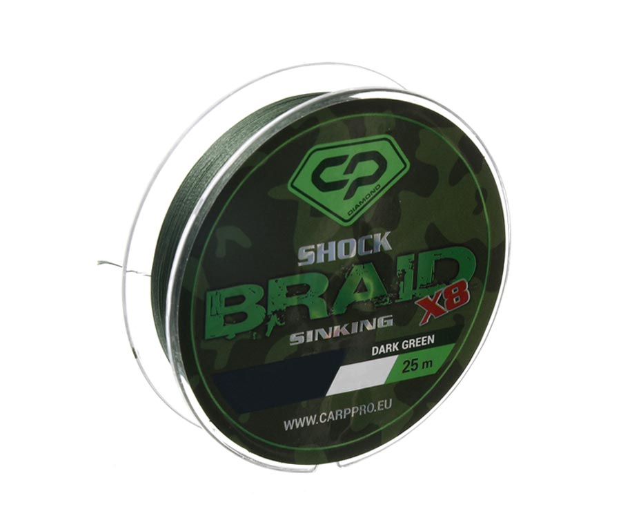 Рыболовный поводок Carp Pro Shock Braid PE зеленый 11,4 кг, 5000 см, 1 шт