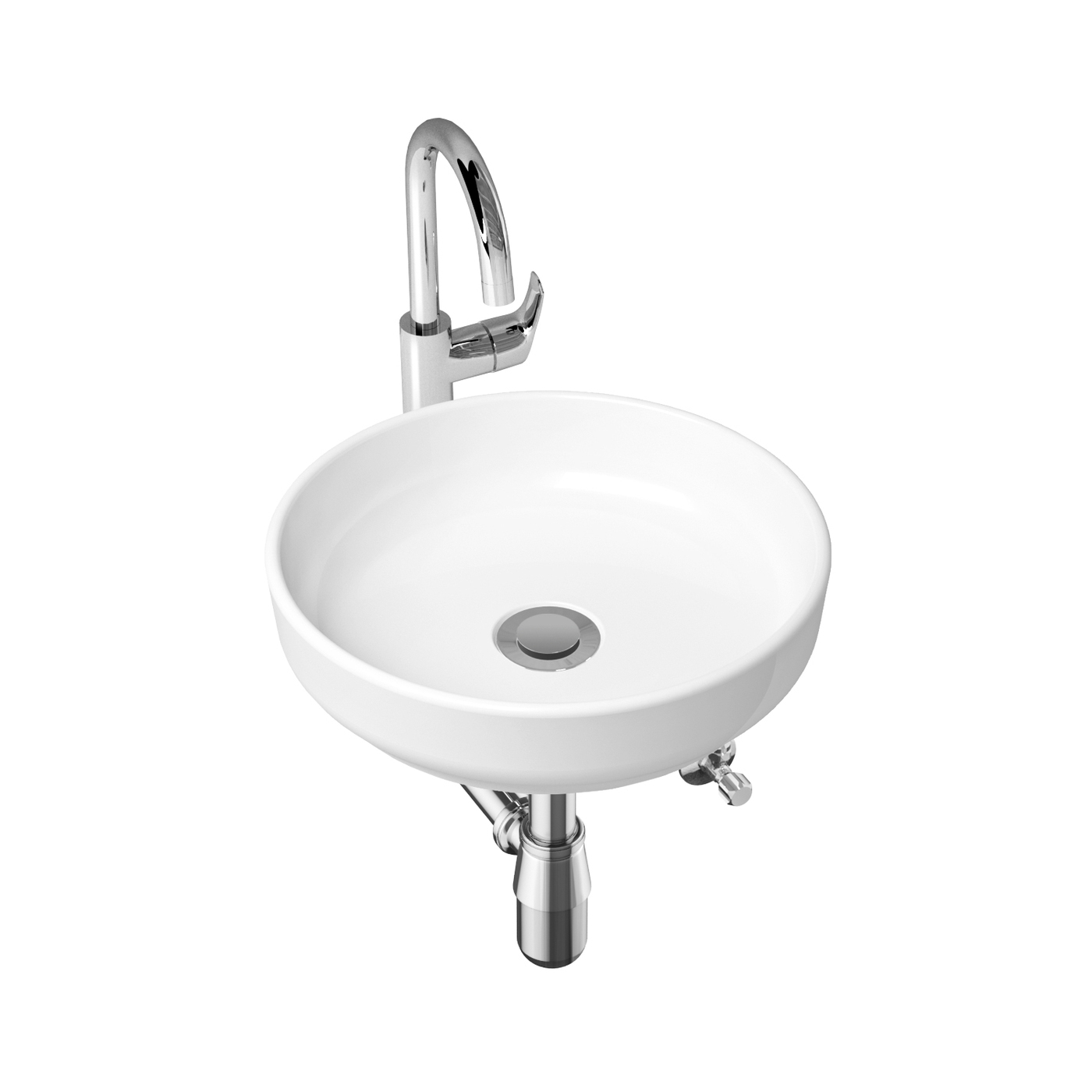 фото Комплект 4 в 1 lavinia boho bathroom sink slim 21510202, накладная раковина 40 см