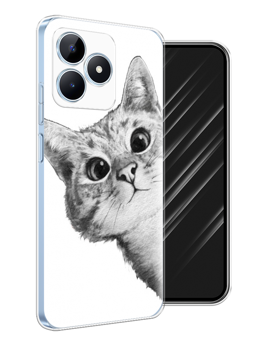 

Чехол Awog на Realme C60 "Кот рисунок черно-белый", Черный, 2516550-1