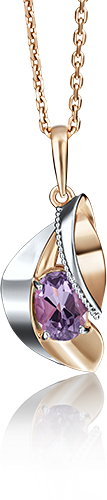 

Кулон из белого золота/красного золота PLATINA jewelry 03-2761-00-203-1111-46, аметист, 03-2761-00-203-1111-46