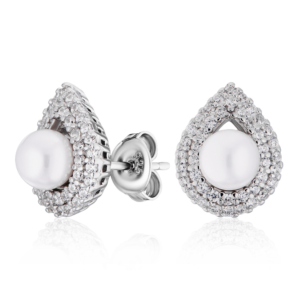 

Серьги из серебра с фианитом/жемчугом ЮВЕЛИР КАРАТ B12713-E, B12713-E