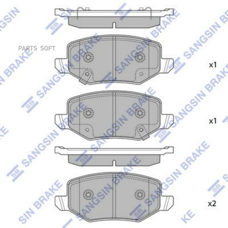 

Колодки Тормозные Задние Sp2933 1Шт Sangsin brake SP2933