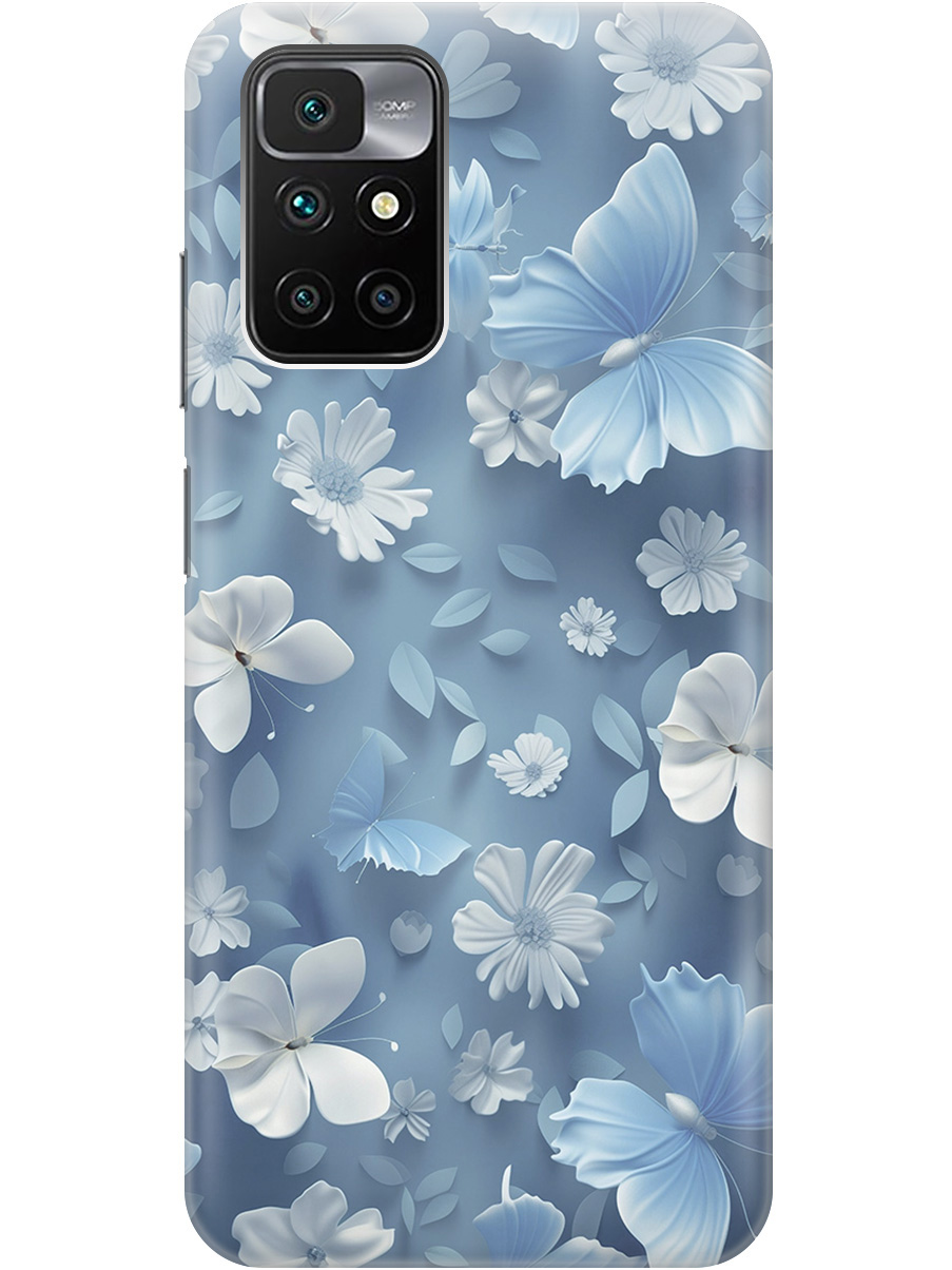 

Силиконовый чехол на Xiaomi Redmi 10 с принтом "Голубые бабочки", Прозрачный;белый;голубой, 731907110