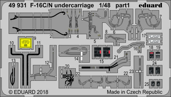 

Фототравление Eduard 49931 F-16C/ N undercarriage 1/48, Цветной