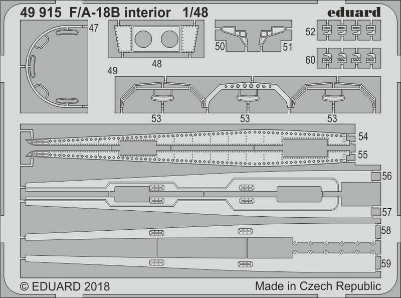 

Фототравление Eduard 49915 F/ A-18B интерьер 1/48