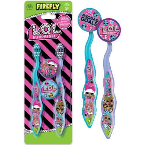 фото Набор детских зубных щеток firefly l.o.l с защитным колпачком lo-9