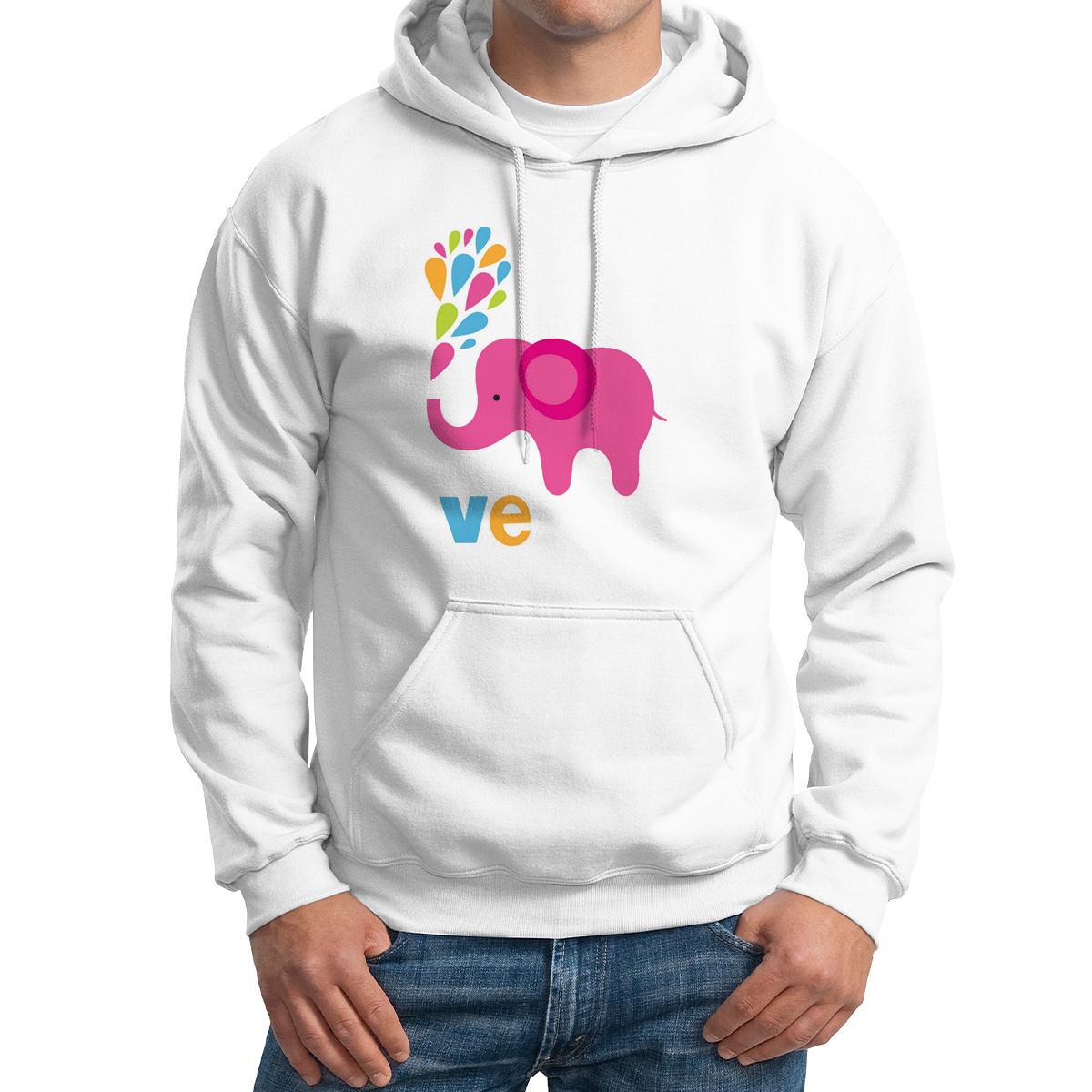 

Худи унисекс CoolPodarok VE LOVE белое 62 RU, Белый, M0113851