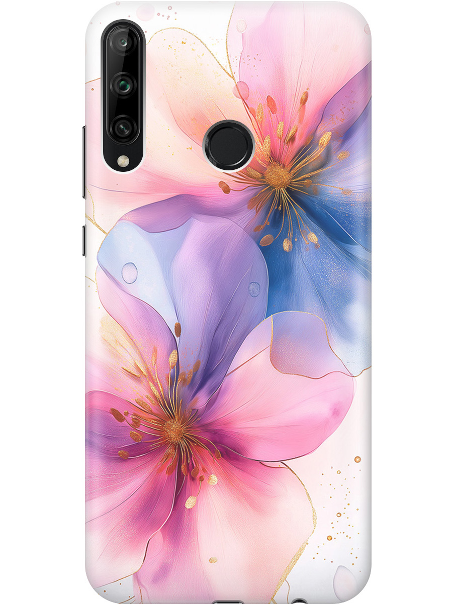 

Силиконовый чехол на Honor 9C, Huawei P40 Lite E с принтом "Магические цветочки", Прозрачный;белый;розовый;синий, 722946223