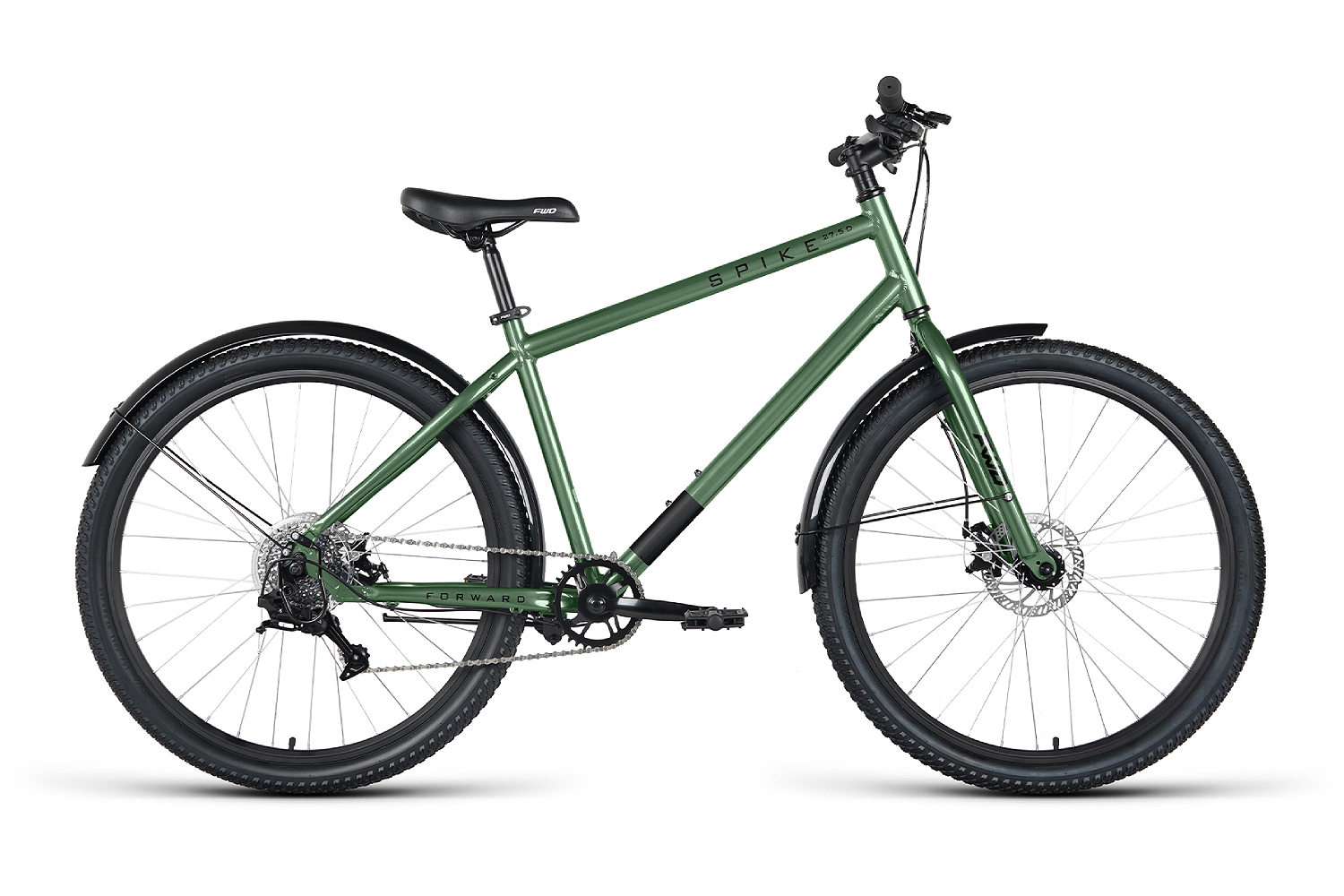 Велосипед дорожный Forward 275 SPIKE D AL рама 18 зелено-черный 3588600₽