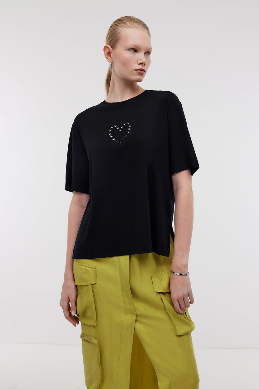 

Футболка женская Baon B2324042 черная 2XL, Черный, B2324042