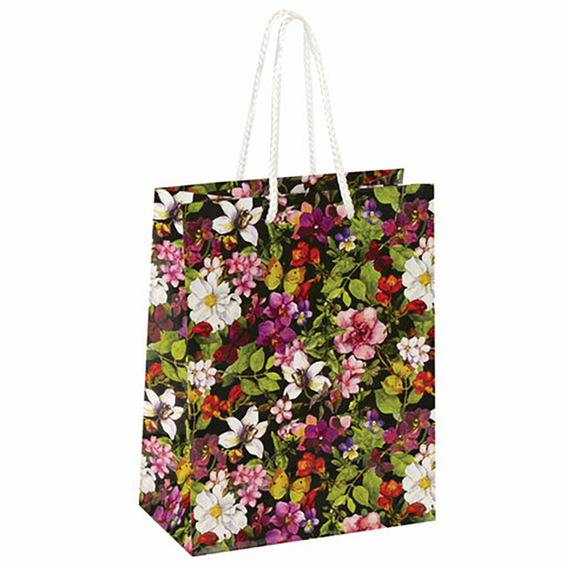 

Пакет подарочный 17,8x9,8x22,9см ЗОЛОТАЯ СКАЗКА Цветочный принт ламинированный 606577 12шт, pp53