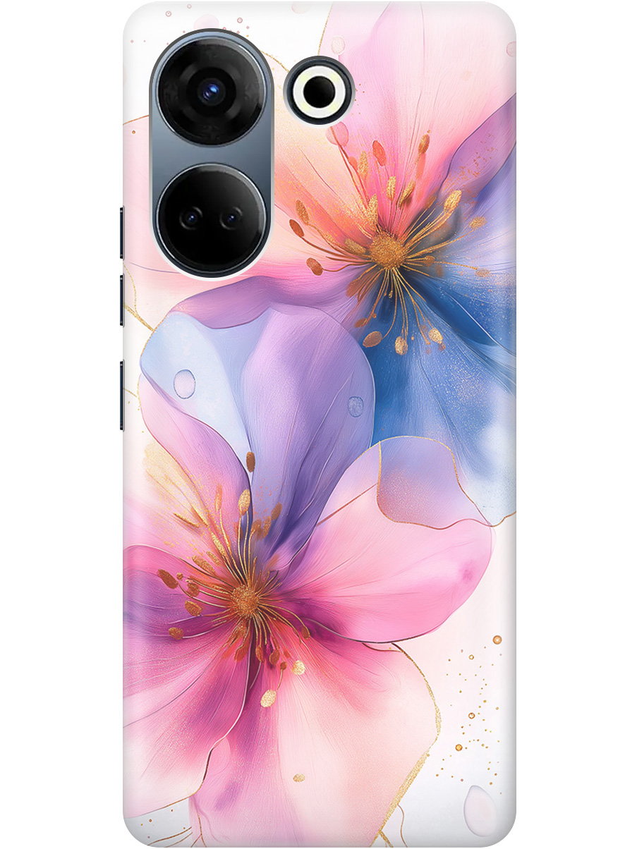 

Силиконовый чехол на Tecno Camon 20/20 Pro с принтом "Магические цветочки", Прозрачный;белый;розовый;синий, 772566023